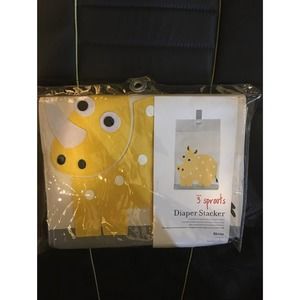 New (Open Package) 3 Three Sprouts Diaper Stacker Caddy-Beige Canvas